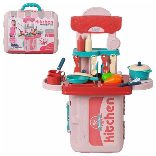 фото Игровой набор "детская кухня 3 в 1" с аксессуарами, в чемодане tong de