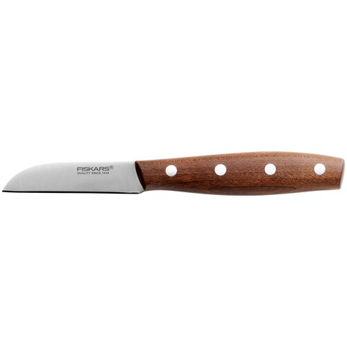 фото Нож для овощей fiskars norr, лезвие 7 см, серебристый/коричневый
