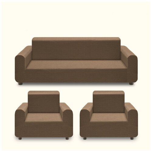 фото Karteks комплект чехлов на диван и на два кресла barbara цвет: оливковый br21724 (одноместный,трехместный)