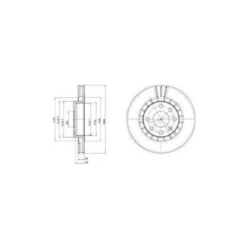 фото Тормозной диск передний delphi bg2443 256x24 для daewoo, opel, vauxhall