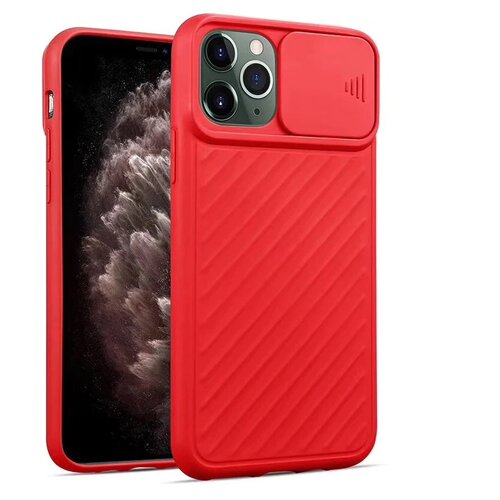 фото Чехол силиконовый для iphone 11 pro max со шторкой для камеры красный grand price