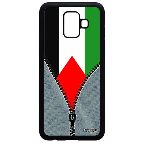 фото Чехол на мобильный samsung galaxy a6 2018, "флаг палестины на молнии" туризм страна utaupia