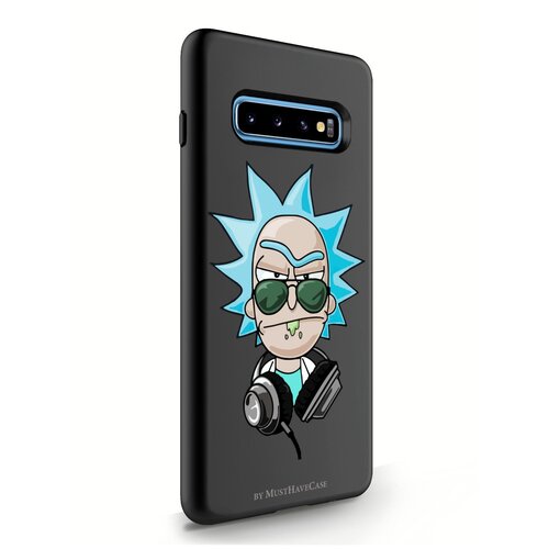 фото Черный силиконовый чехол musthavecase для samsung galaxy s10 plus rick/ рик и морти для самсунг галакси с10 плюс противоударный