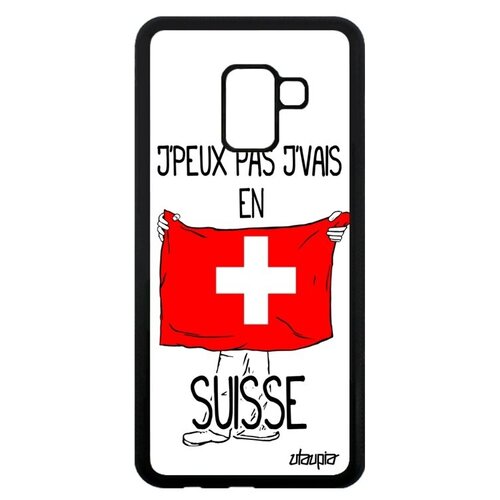 фото Защитный чехол на телефон // galaxy a8 2018 // "еду в швейцарию" страна туризм, utaupia, белый