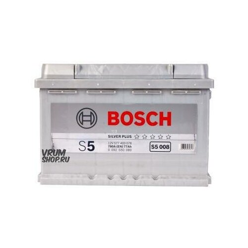 фото Bosch 0092s50080 аккумулятор 77 а/ч о.п. bosch s5 ток 780 278 х 175 х 190 0092s50080