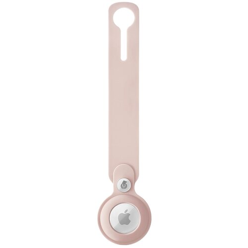 фото Чехол-брелок ubear touch case для airtag с кнопкой-фиксатором, силикон soft-touch, розовый