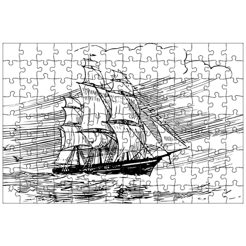 фото Магнитный пазл 27x18см."судно, лодка, пират" на холодильник lotsprints