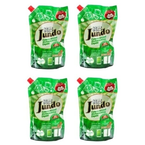 фото Jundo набор гелей для мытья посуды green tea with mint 800 мл х 4 шт