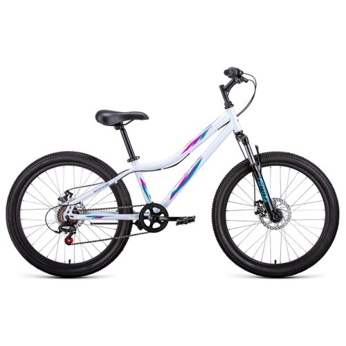 фото Велосипед forward iris 24 2.0 disc (24" 6 ск. рост 12") 2021, белый/розовый, rbkw17n46006