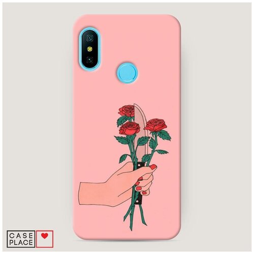 фото Чехол пластиковый xiaomi mi a2 lite розы и нож case place