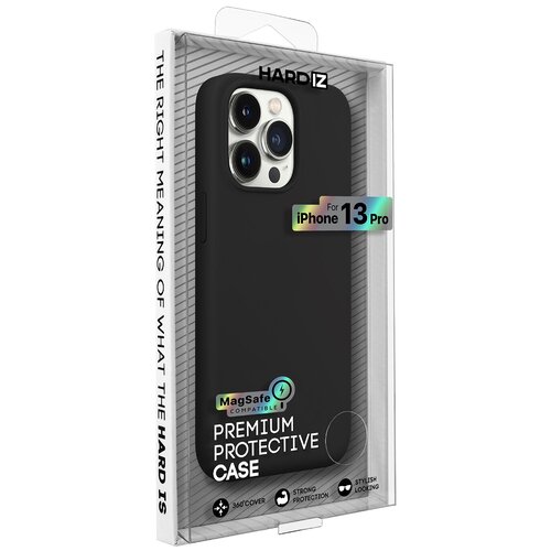 фото Защитная силиконовая панель hardiz liquid silicone magsafe magnet case for apple iphone 13 pro с магнитным кольцом черный