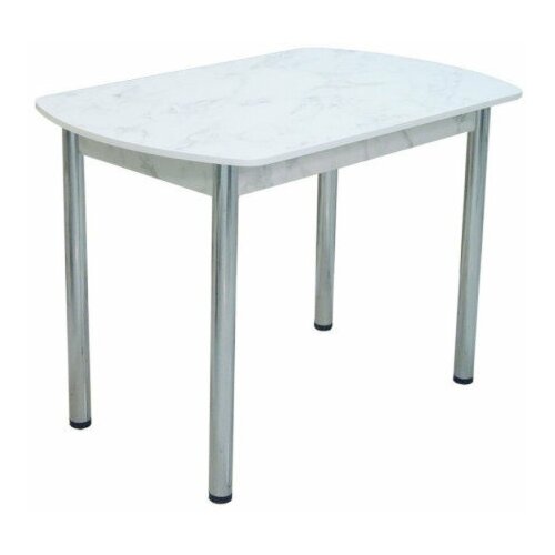 фото Evita стол европа белый мрамор нераскладной обеденный р-р 110х70х75 / хромированные ножки/стол на кухню