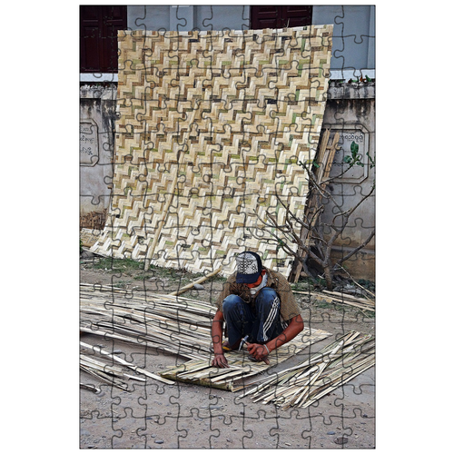 фото Магнитный пазл 27x18см."бамбук, мат, изготовление" на холодильник lotsprints