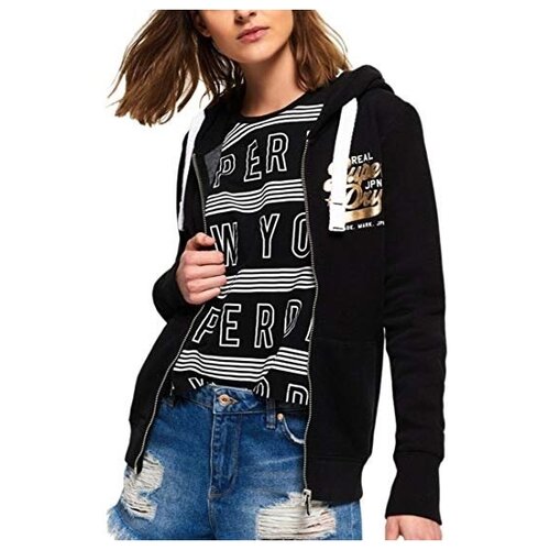 фото Худи superdry g20105sq-02a new original ziphood женское, цвет черный, размер xs