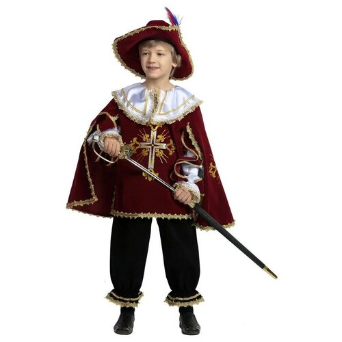 фото Батик карнавальный костюм для мальчика мушкетер бордо (бархат)