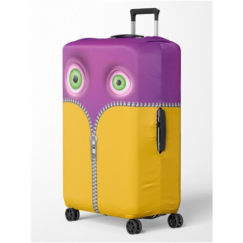 фото Чехол для чемодана , размер s, желтый, фиолетовый cvt