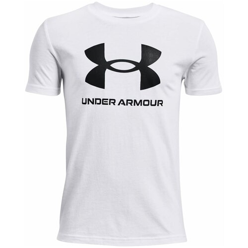 фото Футболка under armour sportstyle logo ss белый yxs 1363282-100