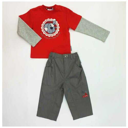 фото Комплект одежды jacky для мальчиков, брюки и кофта, повседневный стиль, размер 80, мультиколор