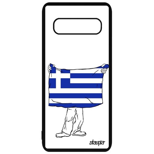 фото Чехол на телефон samsung galaxy s10 plus, "флаг греции с руками" страна путешествие utaupia