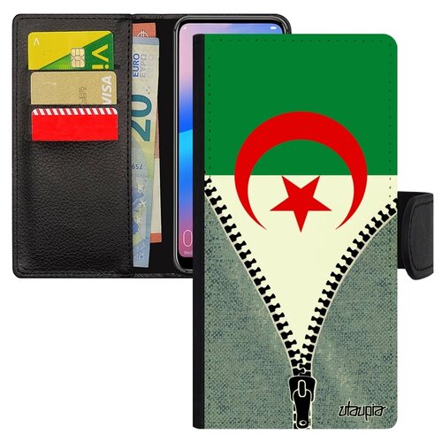 фото Чехол-книжка на телефон samsung galaxy a10, "флаг алжира на молнии" туризм патриот utaupia