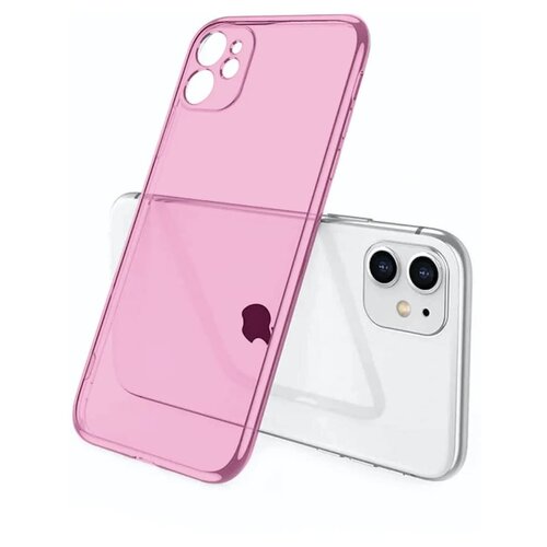 фото Чехол ultra с защитой камеры для apple iphone 11 with love. moscow. розовый, прозрачный. opt031416
