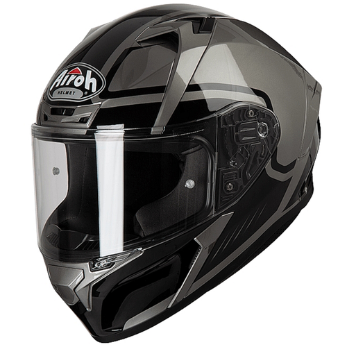 фото Шлем интеграл airoh valor marshall, глянец, серый/черный, размер l airoh helmet