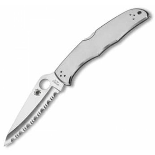 фото Нож складной spyderco endura 4, stainless steel handle, full serrated edge