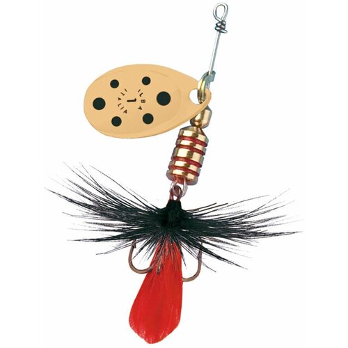 фото Блесна рыболовная вертушка для рыбалки на хищника / щуку / судака / окуня tondo fly "gold/black" №2 (ilba), 5г нет бренда