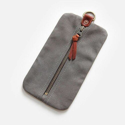 фото Ключница - кошелек на молнии из холщовой ткани для мелочей нет бренда