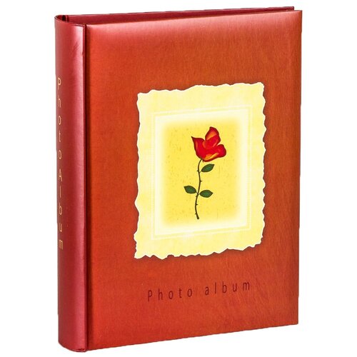фото Фотоальбом в виде классической книги «винтаж», 200 фото 10х15 см, кармашки, цветы красные climax