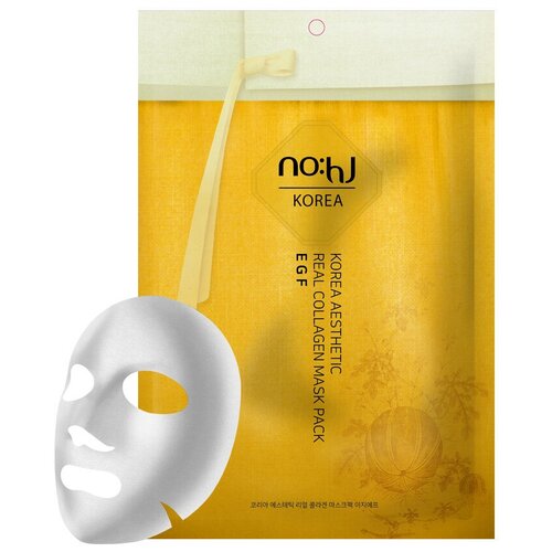 фото Nohj korea aesthetic real collagen mask pack egf аентивозрастная, регенирирующая маска с коллагеном и egf no:hj