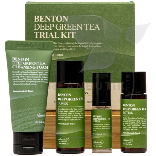 фото Набор миниатюр с зелёным чаем | benton deep green tea trial kit 30+20+5+25 ml.