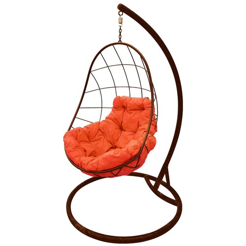 фото Подвесное кресло-кокон m-group овал, коричневый/оранжевый