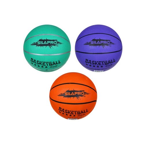 фото Silapro мяч баскетбольный цветной 7 р-р, 24см, резина, 550г (+-10%)