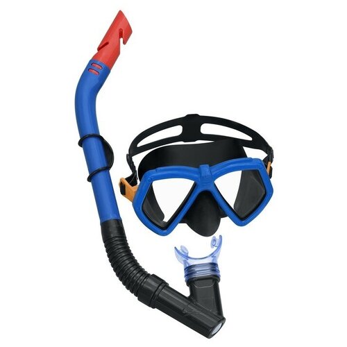 фото Набор для плавания bestway 24070 dominator snorkel mask, 7+ черный/синий.