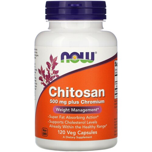 фото Chitosan with chromium, хитозан 500 мг + хром - 120 капсул now