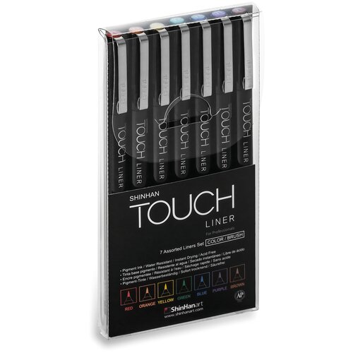 фото Набор линеров touch liner brush 7 шт. цветные shinhan art (touch)