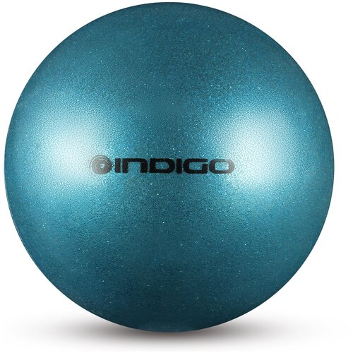фото Мяч для художественной гимнастики indigo металлик 300 г in119 голубой с блестками 15 см