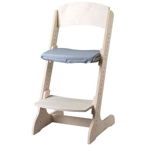 фото Набор: растущий стул alpika-brand eco materials сlassic, natural плюс подушка на сидение серая