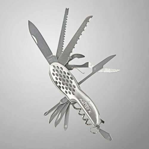фото Нож швейцарский "походный" 11в1 рукоять перфорированная россия