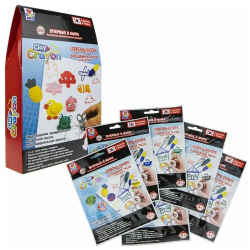 фото Набор тесто-мелков, 6 цветов по 30 гр, 1toy (т19007, серия clay crayon) 1 toy