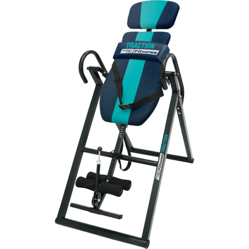 фото Инверсионный стол traction сине-бирюзовый с подушкой start line fitness