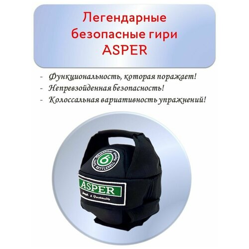 фото Гиря 6 кг безопасная asper для дома, спортзала, улицы abashkin