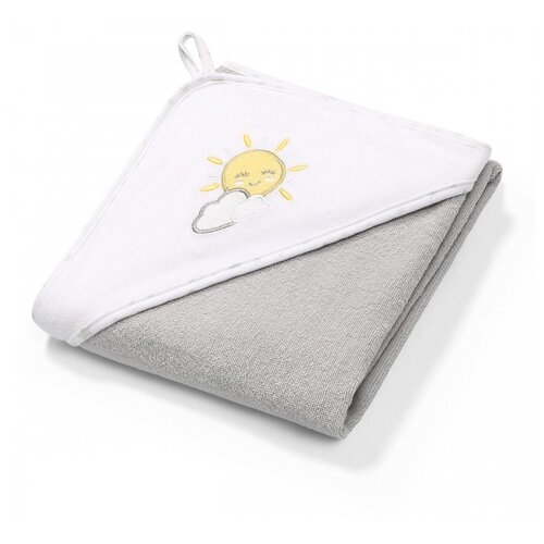 фото Babyono полотенце soft с капюшоном банное 100х100 см серый
