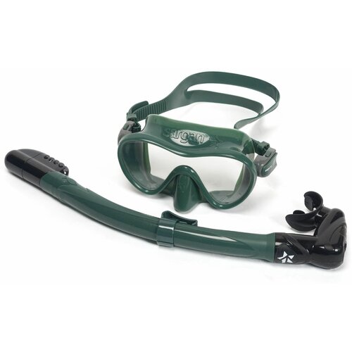 фото Набор для подводного плавания sargan агидель (маска+трубка) зелено-черный