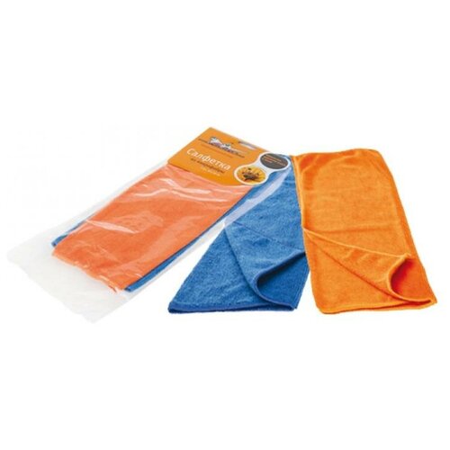 фото Набор салфеток из микрофибры, синяя и оранжевая 2 шт, 30*30 см airline ab-v-01 airline 2448118 .