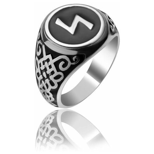 фото Top crystal кольцо-оберег с руной "соулу" серебряное 40245643, размер 18