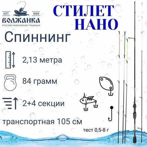 фото Спиннинг волжанка наностилет, 2.13м, 0.5-8г.