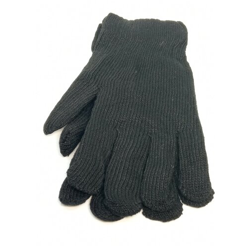фото Утепленные зимние перчатки, вязанные, черные lucina