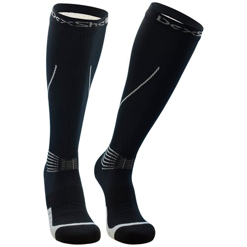 фото Водонепроницаемые носки dexshell mudder xl (47-49), черные с серыми полосками